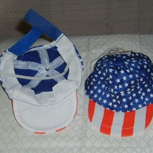 Cute Dog Hats Lot of 2 Patriotic Red/White/Blue - Picture 5 of 5